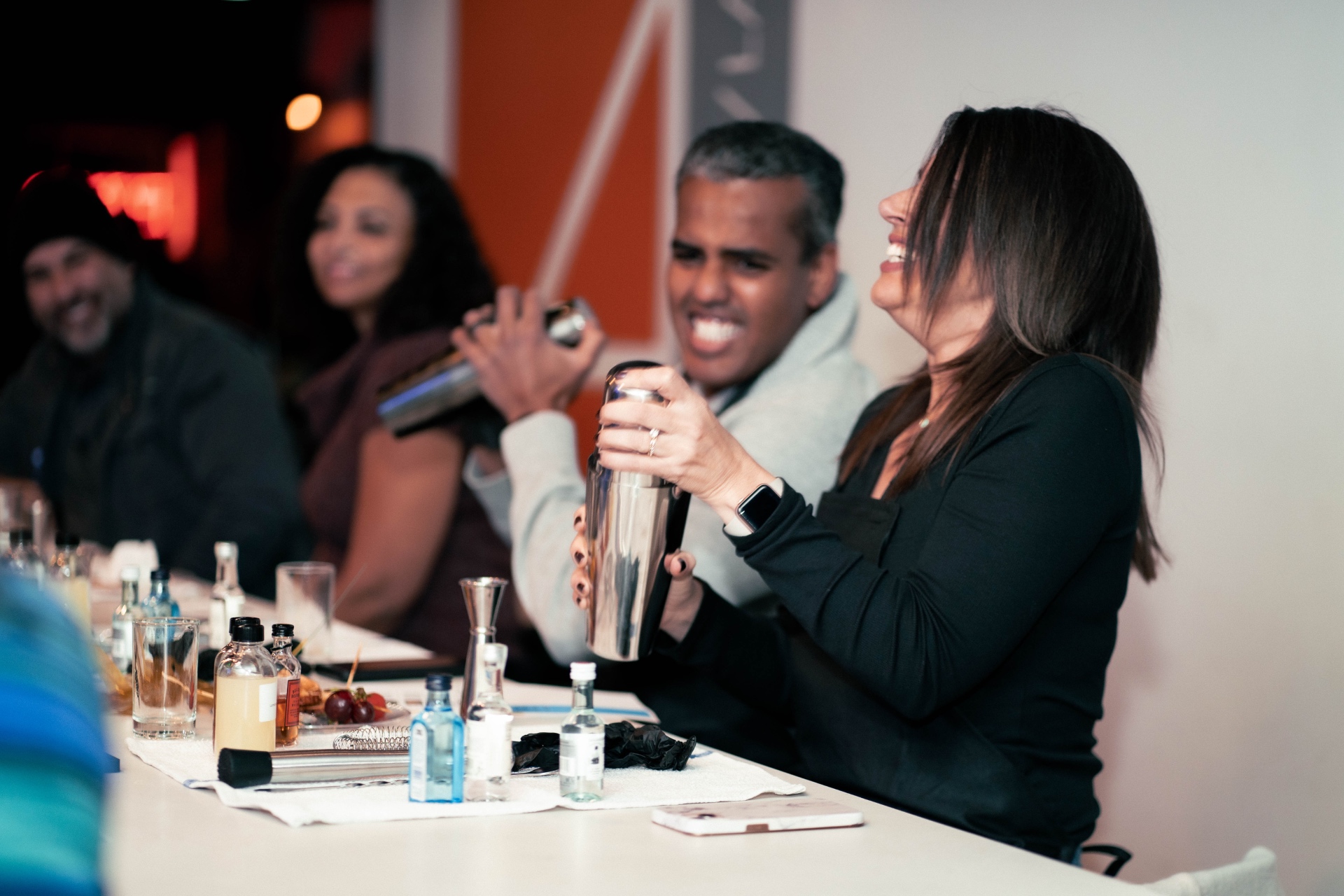 Guests laughing at a private event